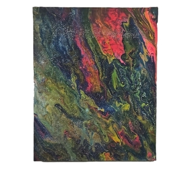Hand Crafted modern art fluid acrylic pour handmade bohemian artwork wall decor - Picture 1 of 12